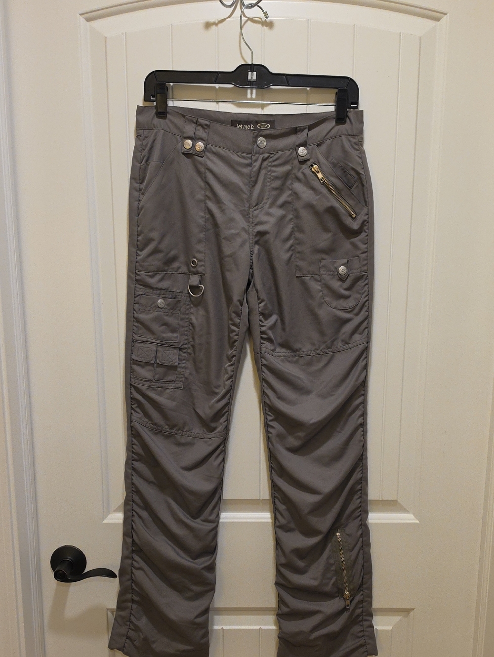Let Me B. Grey Y2K Parachute Skater Cargo Pants Size 3